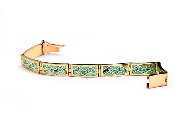 Gold bracelet with Crico Lake turquoise