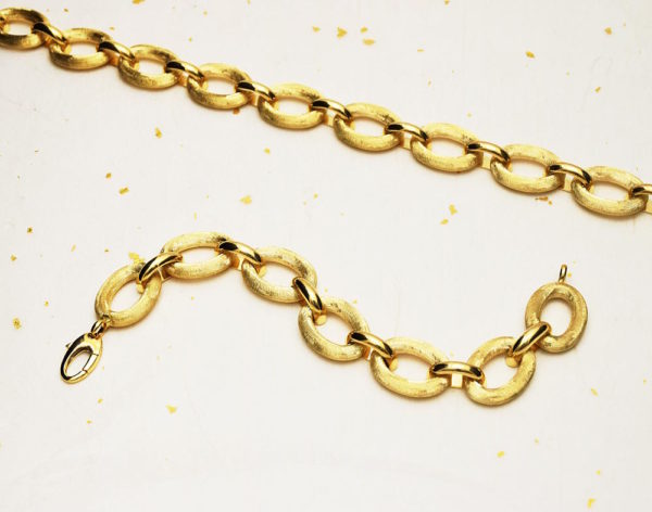 14k gold chain bracelet with oversized links