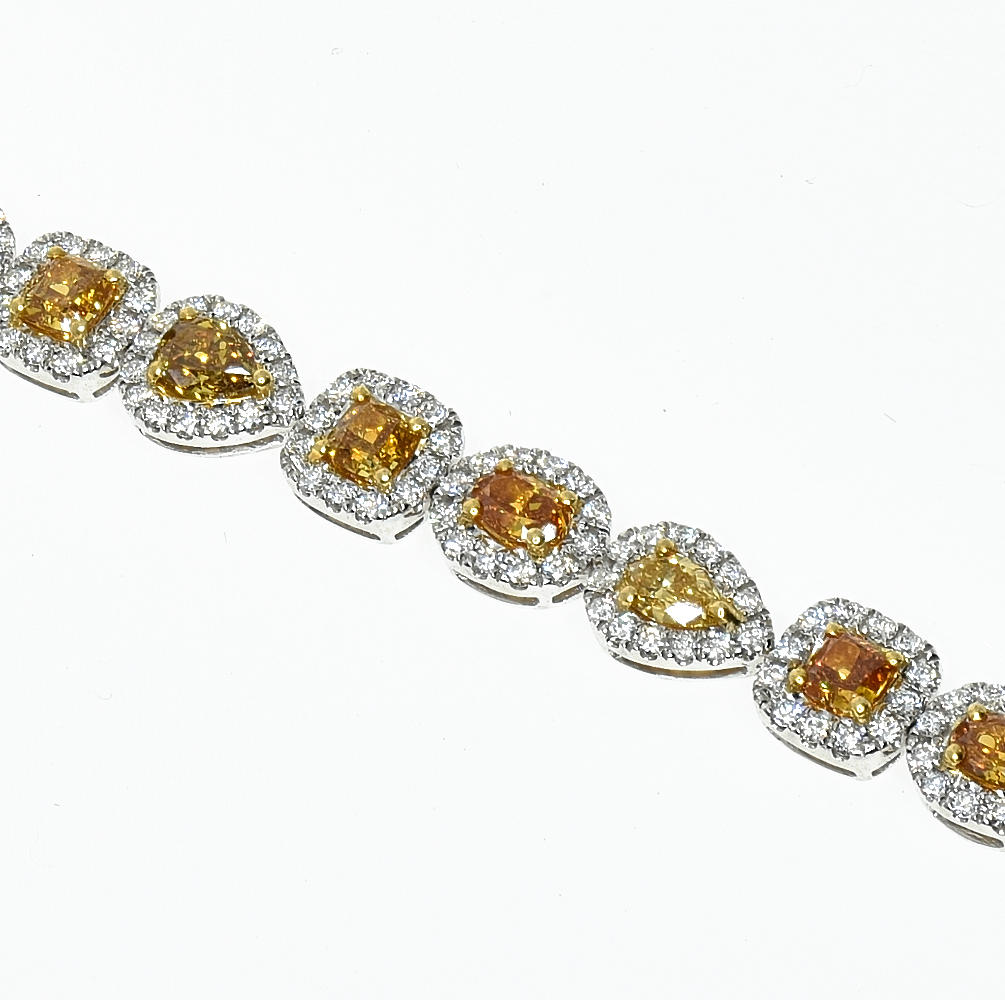 close up of gold bracelet with diamonds